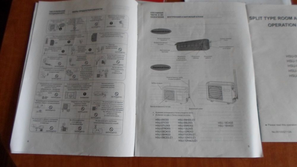 Кондиционер Haier HSU. Руководство пользователя.