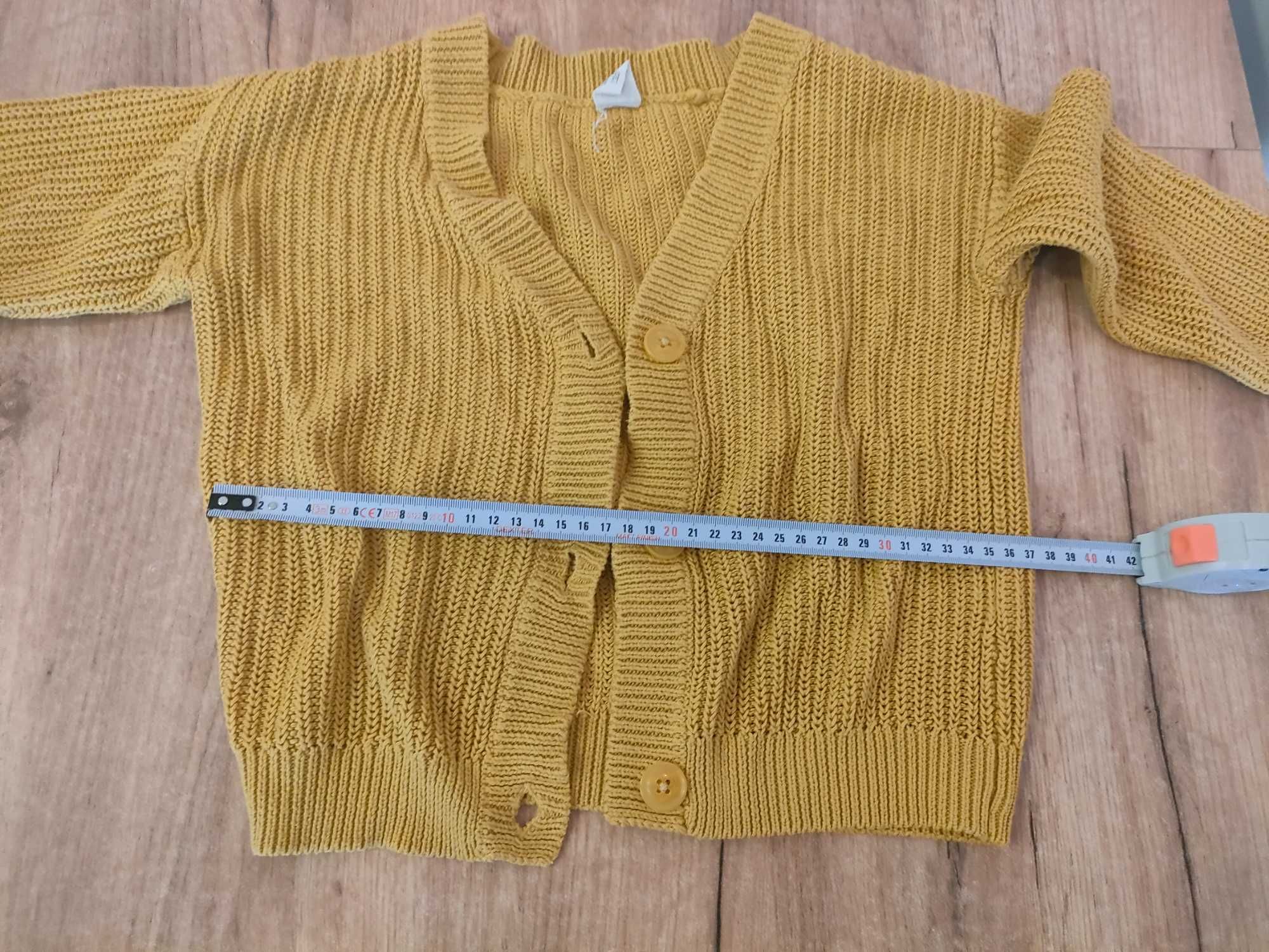 Sweter cool club musztardowy rozpinany na guziki 116 sweterek