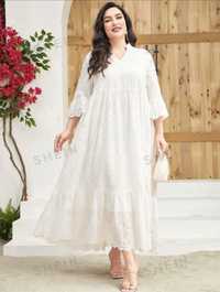 Biała sukienka ażurowa boho NOWA 48 - 4XL