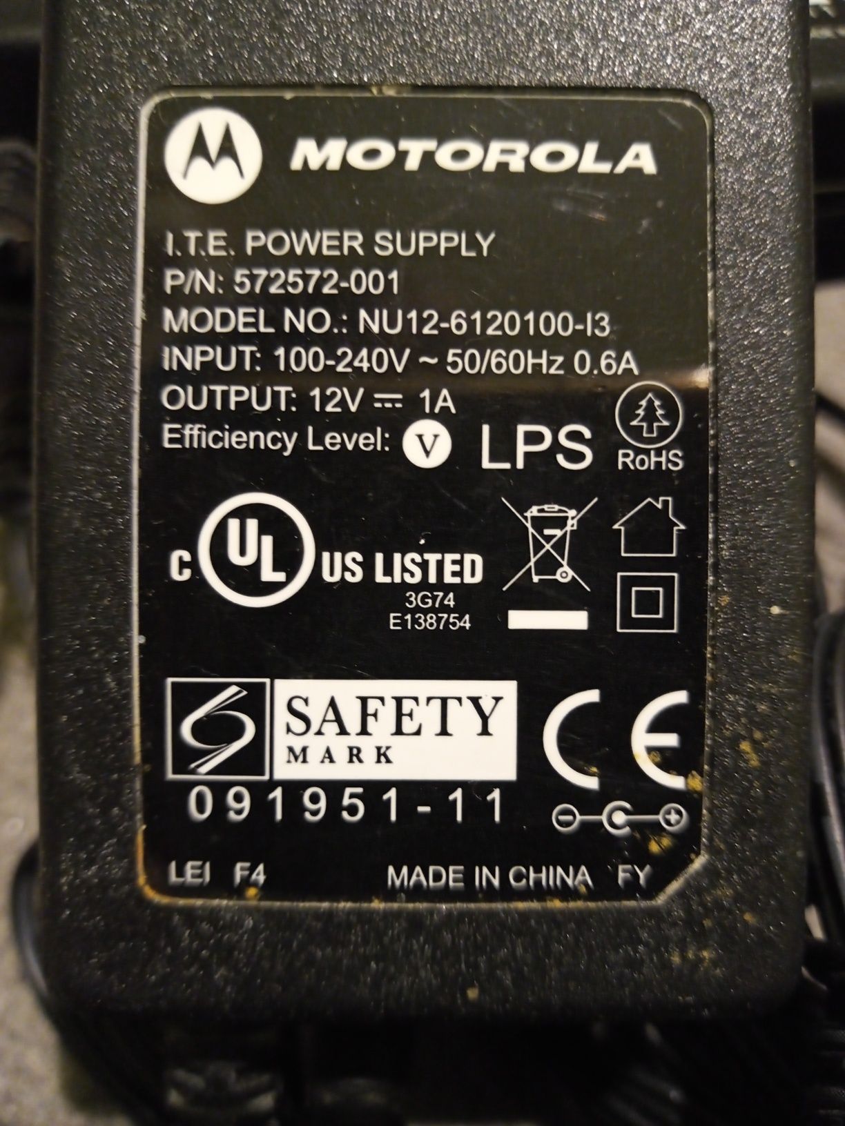 Zasilacze Motorola 12V-1A