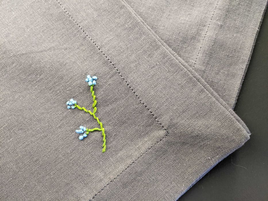 Плейсмати 2 од., натуральний льон, ручна вишивка, серветки.