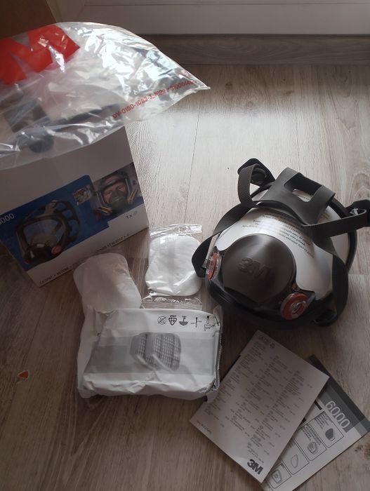 Maska pełnotwarzowa lakiernicza/ przeciwpyłowa 3M 6000 rozm M