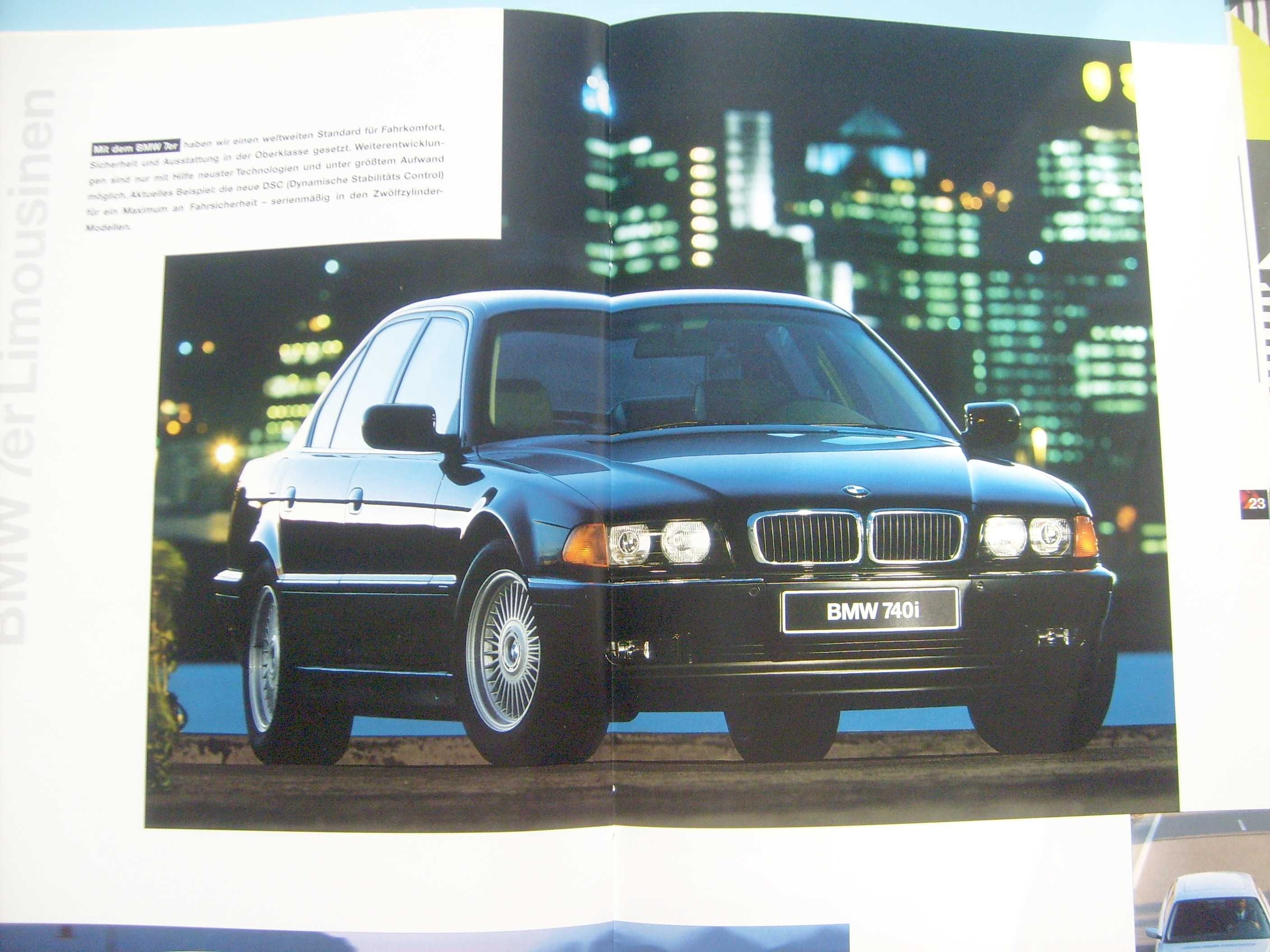 BMW 1997 prospekt 36 str./ 3 E36 + M3, Z3 (E36/7), 5 E39, 7 E38, 8 E31