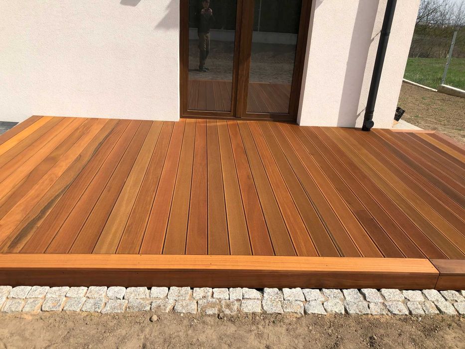 Deska tarasowa bangkirai 21x145 KD profil drobny-gładki