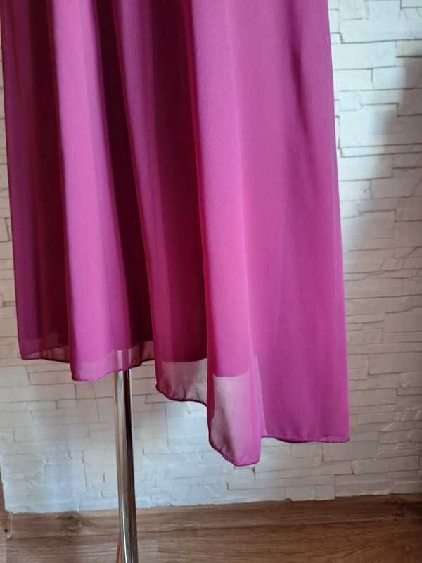 Sukienka midi, fuksja,bordo
