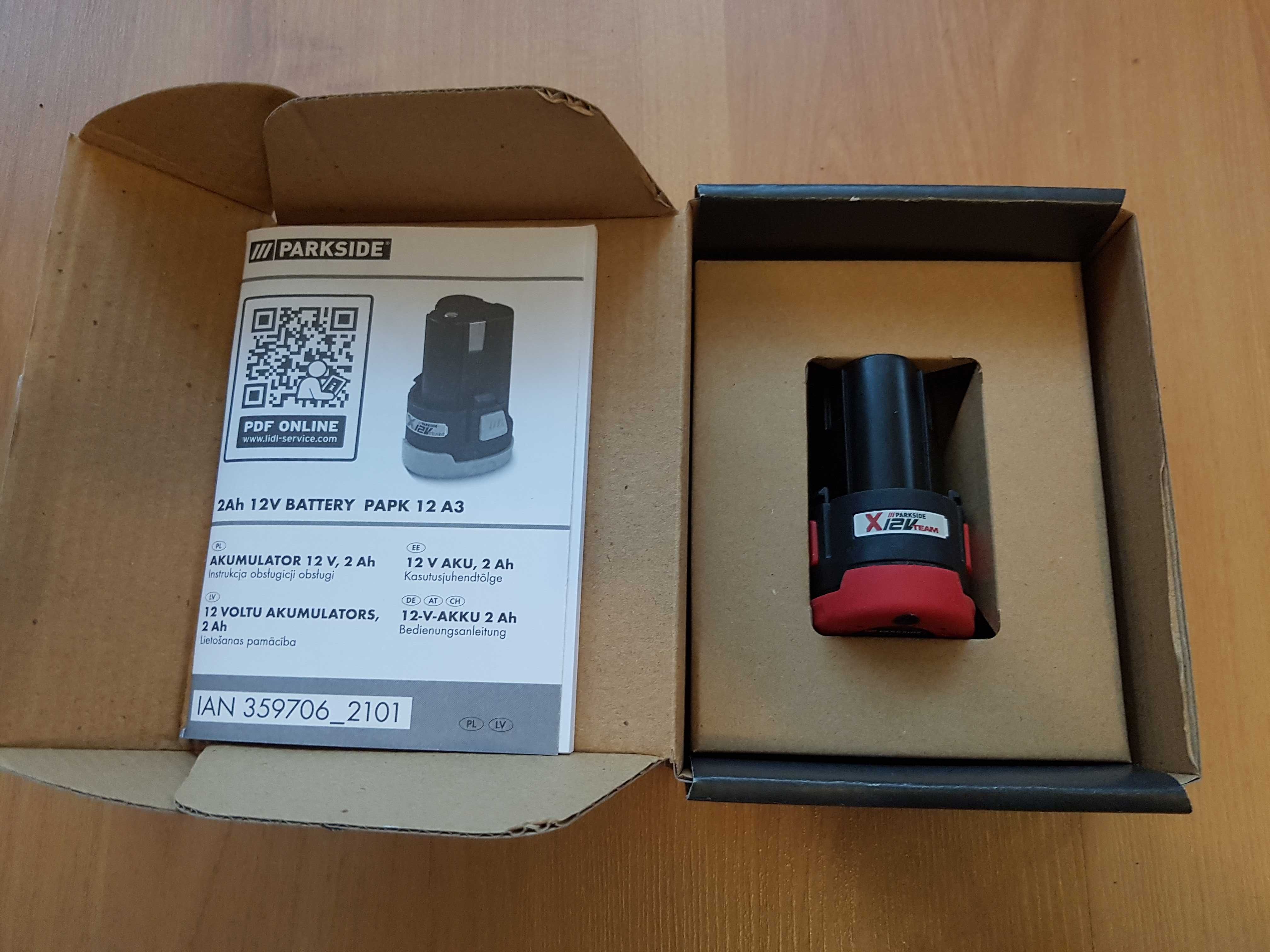 Akumulator Bateria Parkside 12V 2Ah nie użyta.