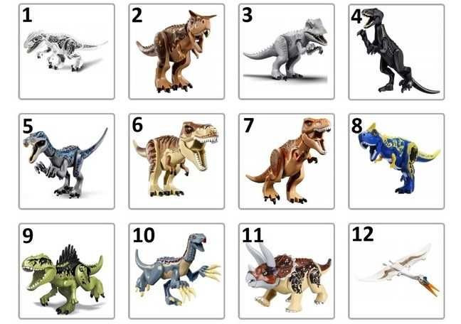 2szt. Nowe Modele Figurki Dinozaurów 28cm Wybór do LEGO Jurassic World
