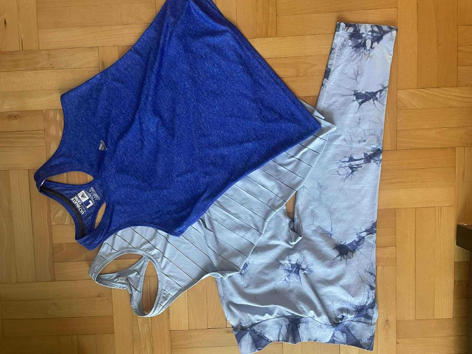 Legginsy XL + 2 koszulki bokserka ATHLETA ADIDAS Zestaw XL