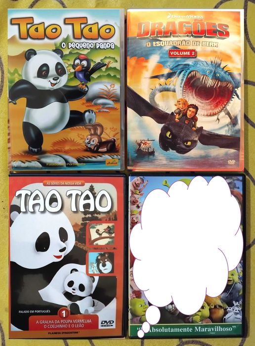 A: DVDs Infantis 0,40 cêntimos filmes desenhos animados crianças