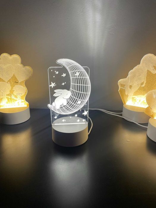 Lampka 3D LED Akrylowa USB Neonowa Dekoracja Świąteczna Prezent OKAZJA