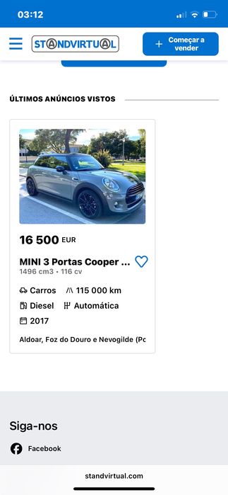 Mini Cooper cinzento