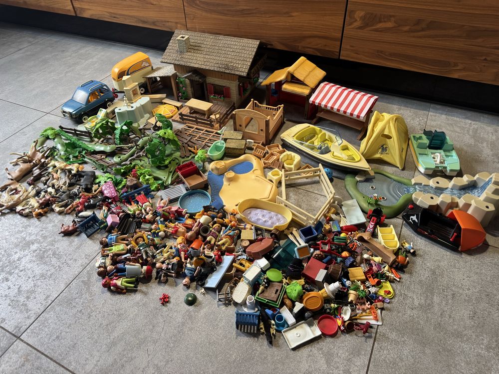 Playmobil dom samochód z przyczepą dla konia łódka stadnina farma