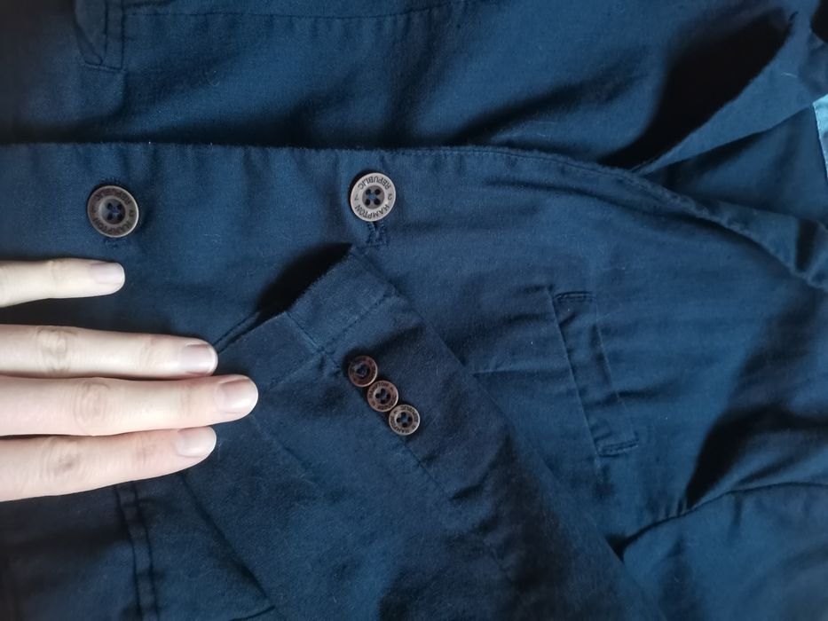 Hampton republic granatowa marynarka len i bawełna