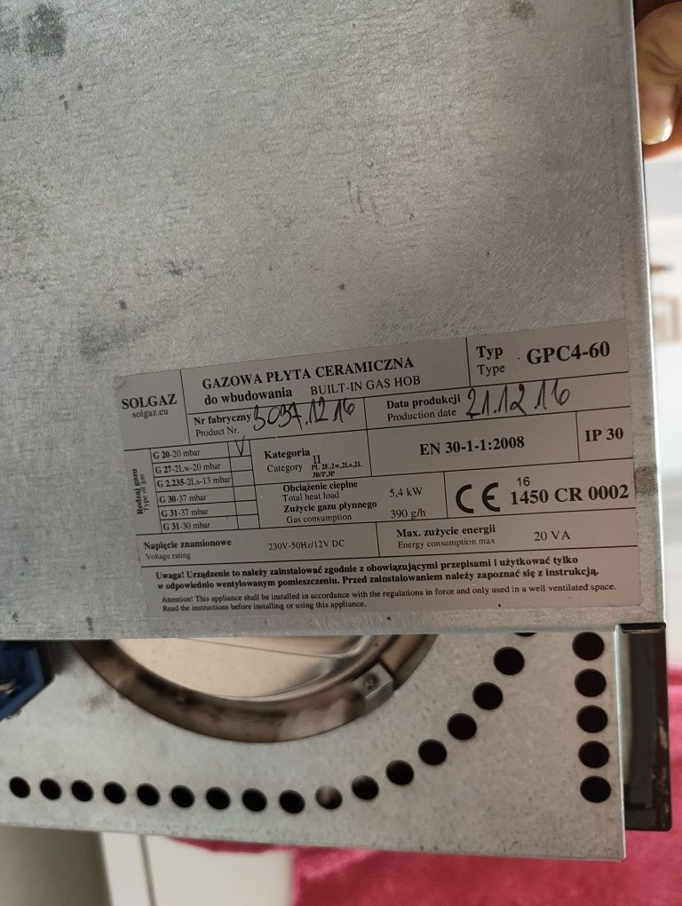 Płyta Solgaz 4+1 GPC (G20)