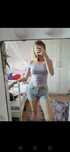 Liliowy crop top hm h&m 34 XS ramiona hiszpanka prążkowana bluzka