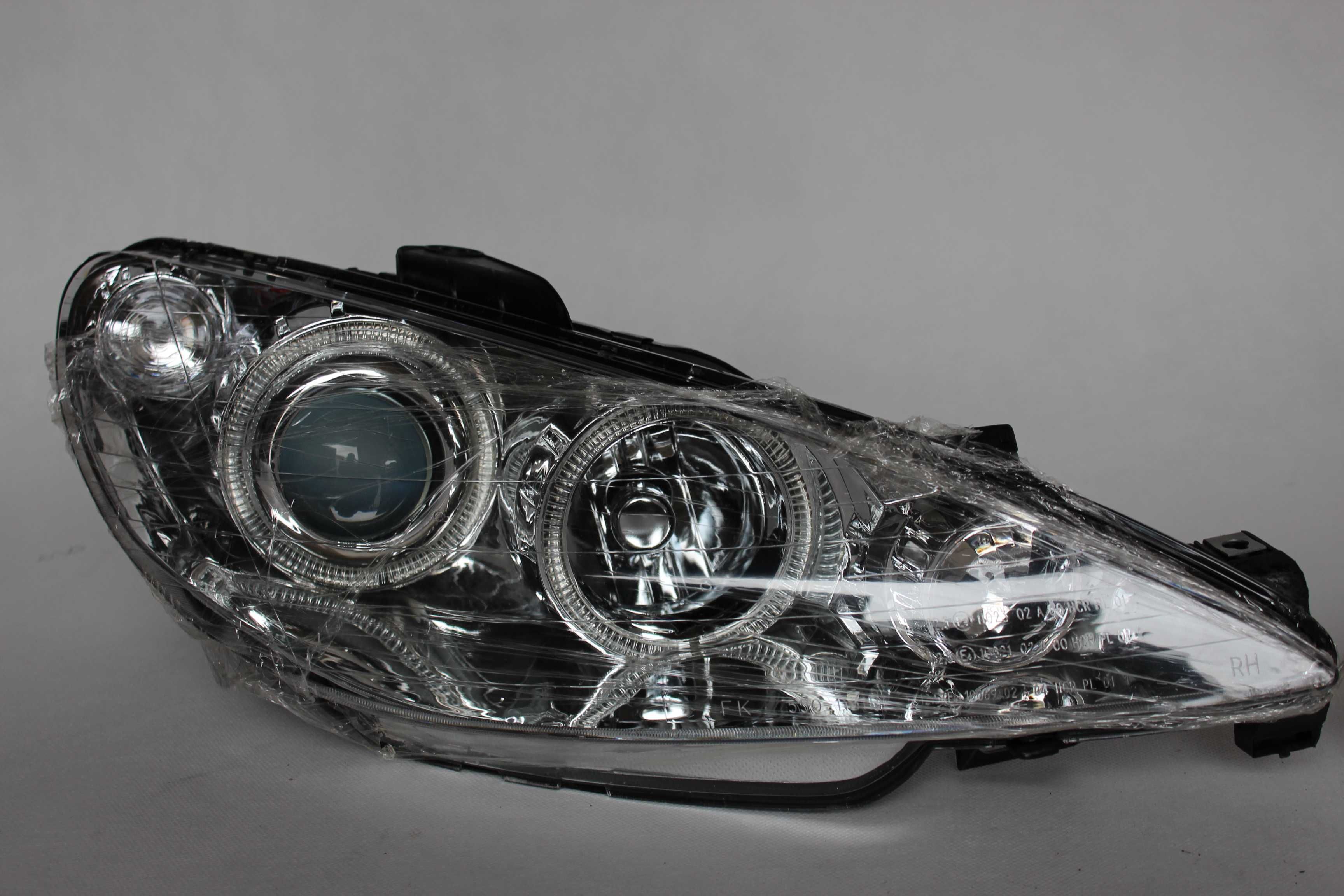 Lampy przednie przód PEUGEOT 206 RINGI Chrom Tuning Angel Eye NOWE