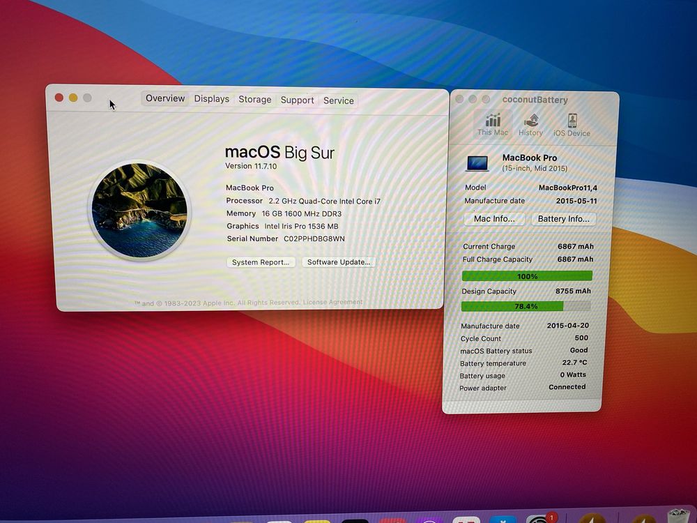Macbook pro A1398 2015