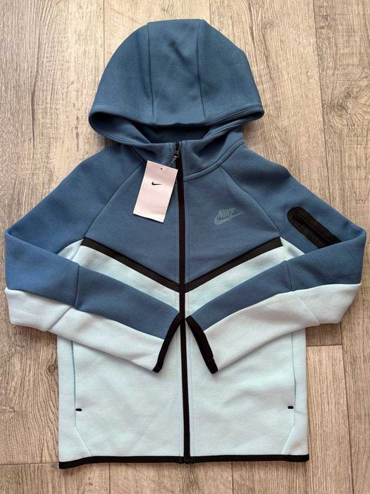 ОРИГІНАЛ! Кофта Nike Tech Fleece Fz Wr Blue M L XL Kids | HV5867-474