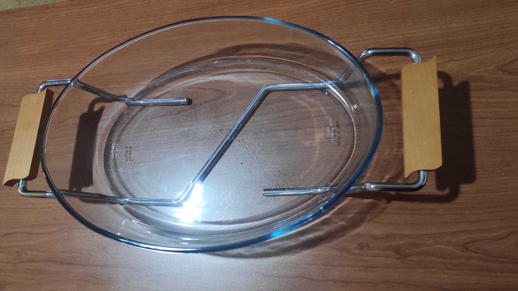 Terrina de vidro com pegas - para servir na mesa
