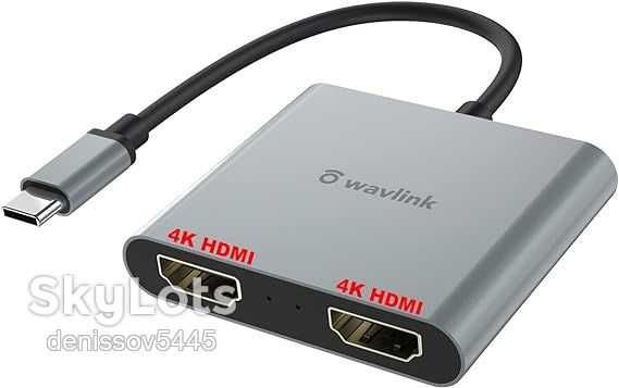 Адаптер WAVLINK USB C на двойной HDMI