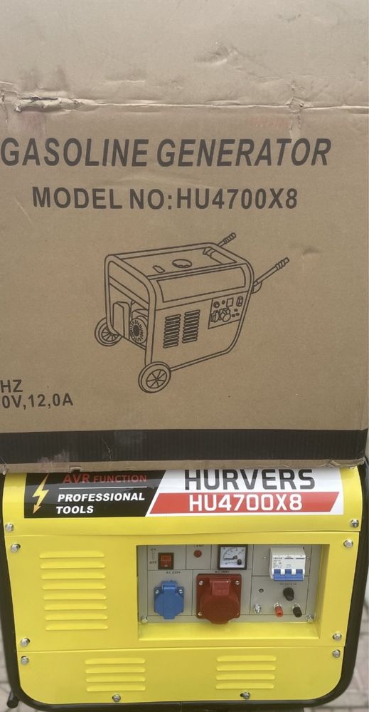 Генератор Бензогенератор Электрогенератор HURVERS HU4700X8
