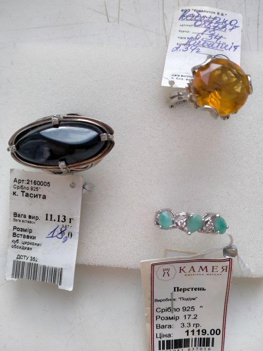 Срібні кольца 17 і 18 розміру