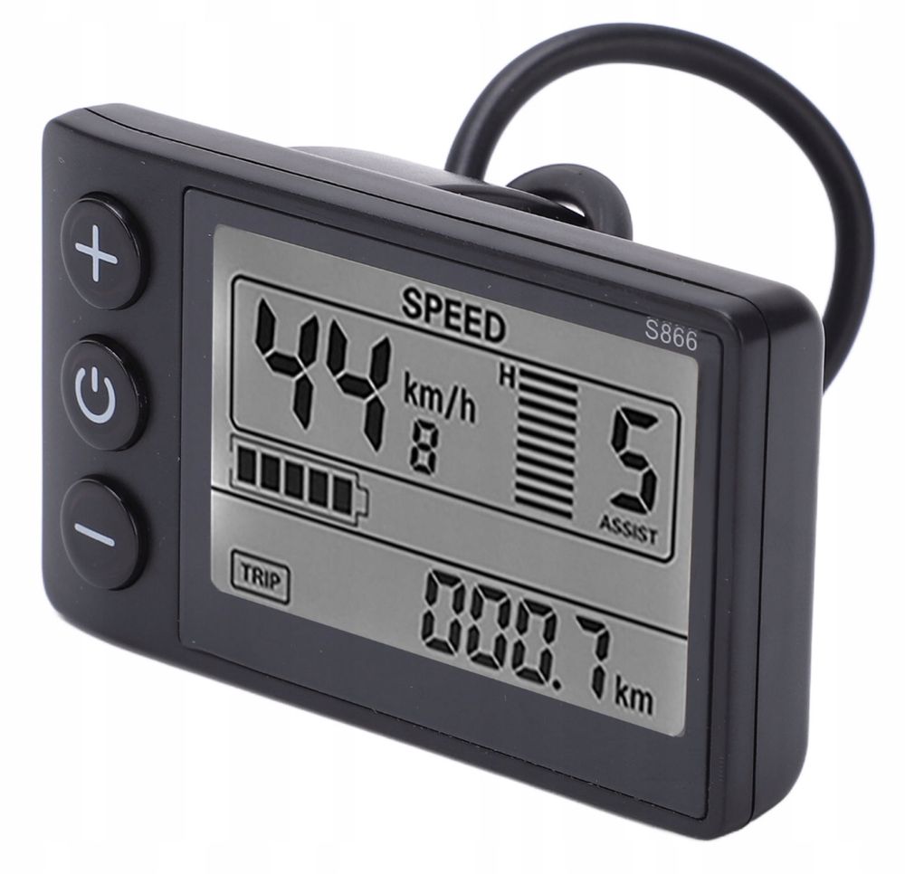 Wyświetlacz LCD S866 do roweru elektrycznego 24–48 V IP65