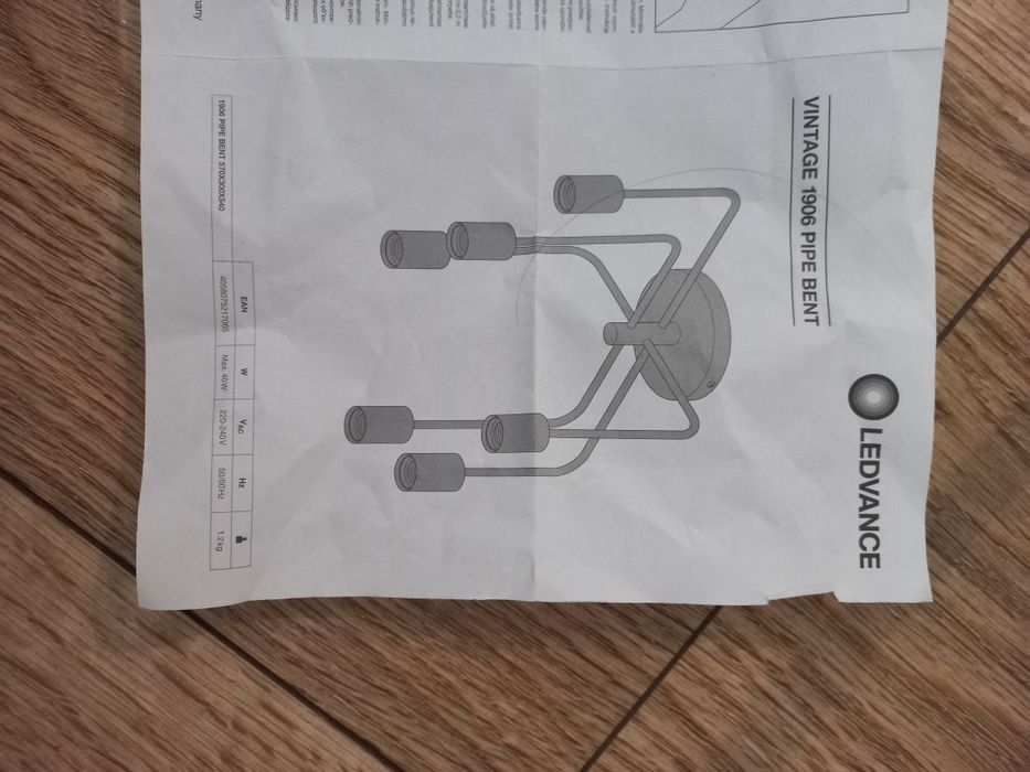 Żyrandol  na 6 żarówek czarny loft