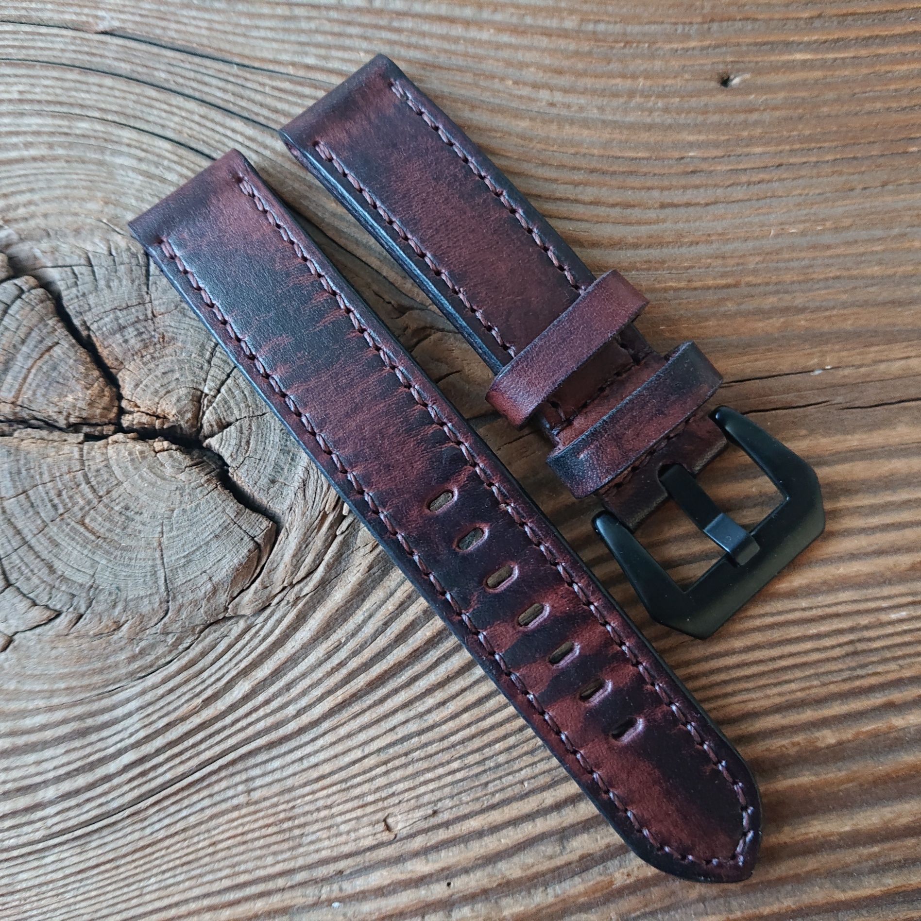 Pasek do zegarka 20 mm ręcznie robiony skóra naturalna handmade