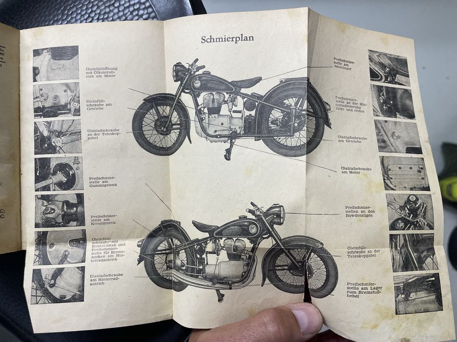 Simson AWO 425T rok 1956 Instrukcja Książka Serwisowa Katalog Części