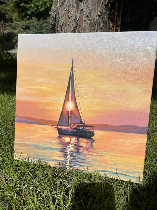 Obraz olejny Podaruj mi świat 30*30