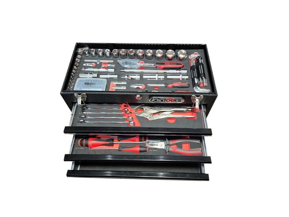 KS Tools 114 el. skrzynka narzędziowa z 3 szufladami
