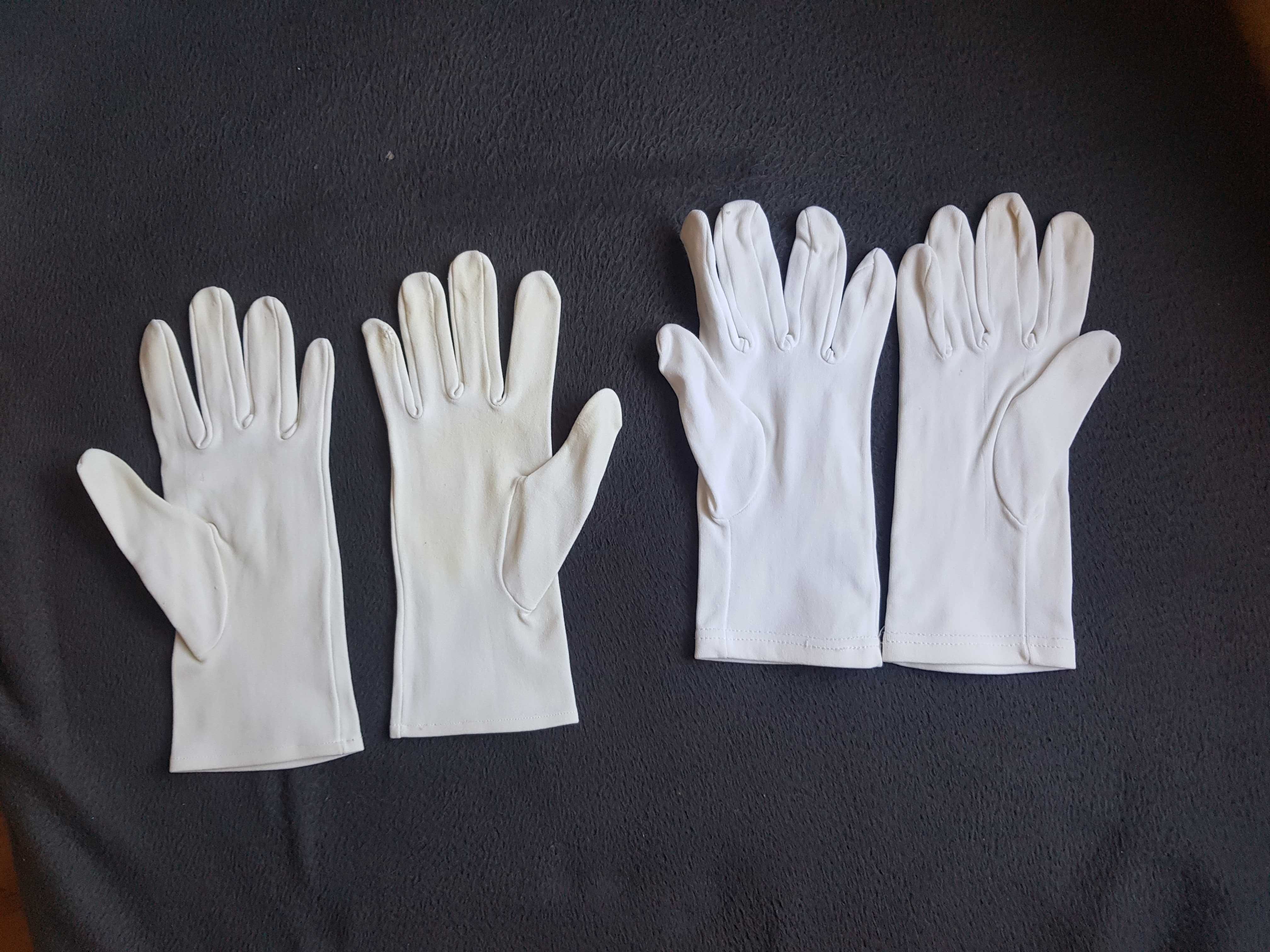 Rękawiczki białe wyjściowe letnie  rozmiar 22 - 23. za 2 pary 45zł.