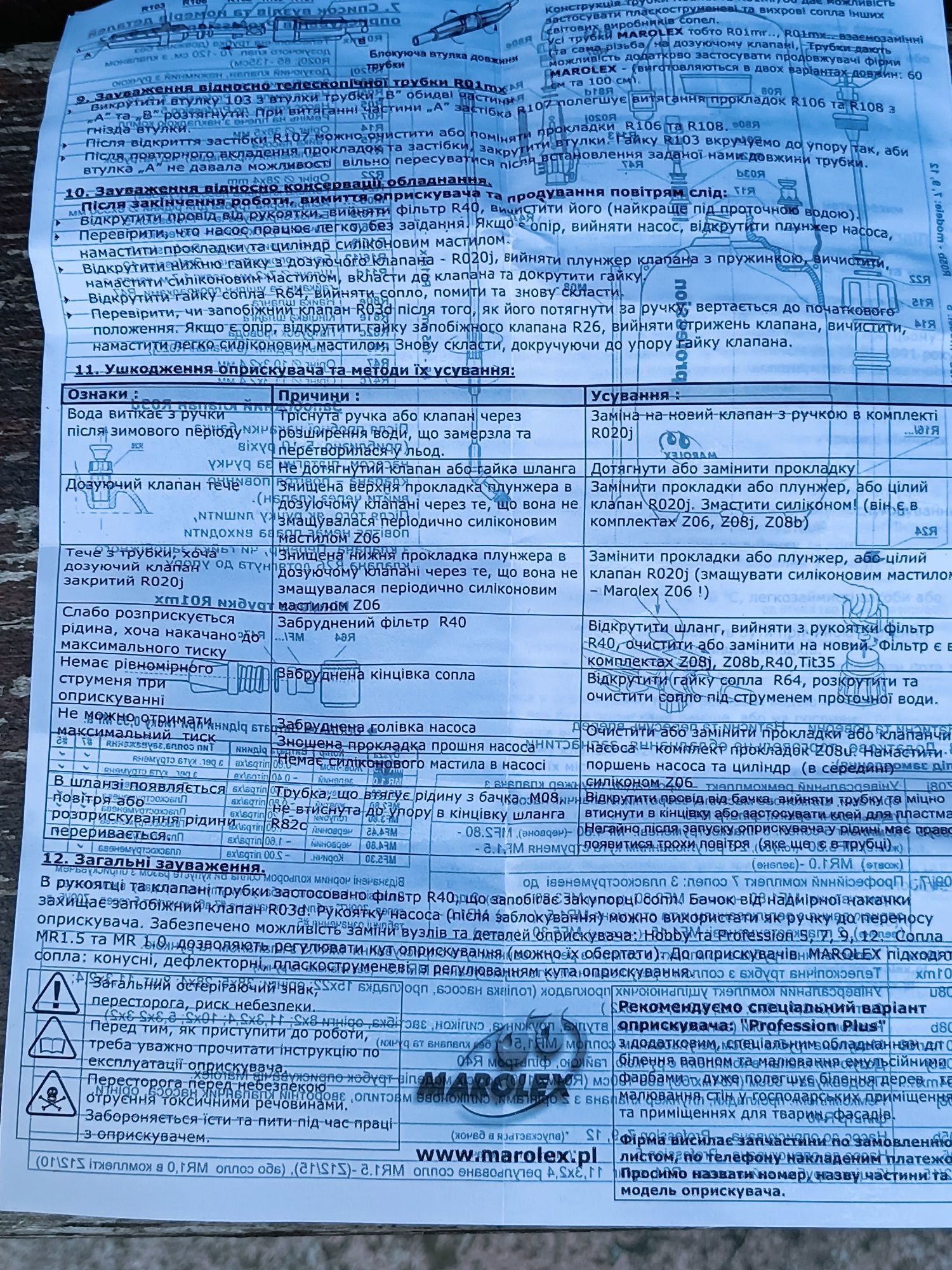 Оприскувач ручний компресійний MAROLEX Польща 12л