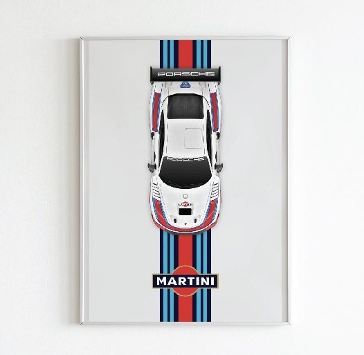 Plakat Martini Racing Porsche 100x70cm