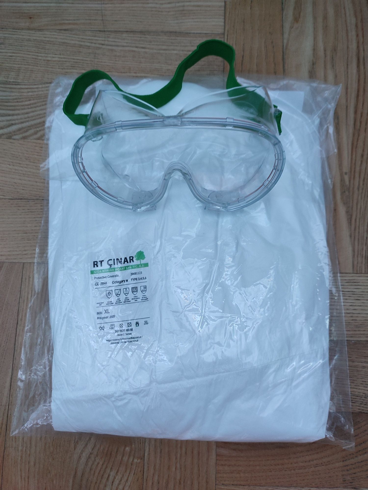Медичний захисний комбінезон(XL,XXL) + окуляри,ціна за к-кт