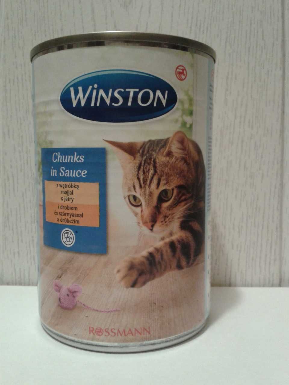 Winston Karma dla kotów bez cukru z WĄTRÓBKĄ i DROBIEM puszka 5 x 400g