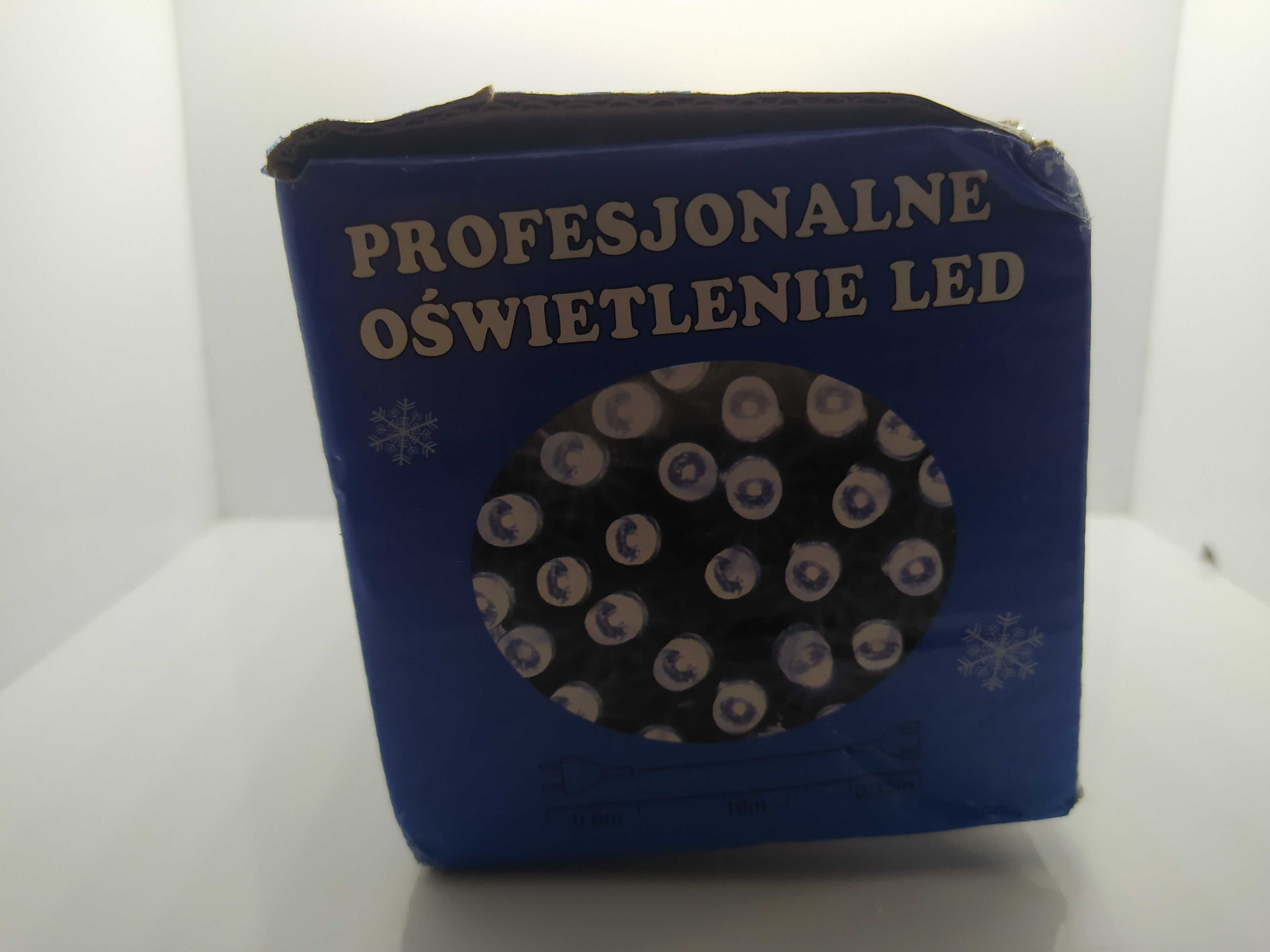 Lampki choinkowe 200 led zimne białe na przeźroczystym kablu nowe zapa