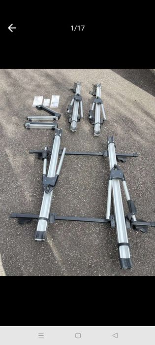 Zestaw thule Bagażnik dachowy,uchwyt na roweryx4 +uchwyt na narty