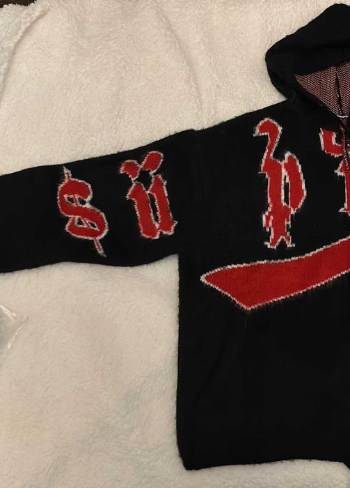 Supreme Accent Brushed Zip Up Hooded Sweater