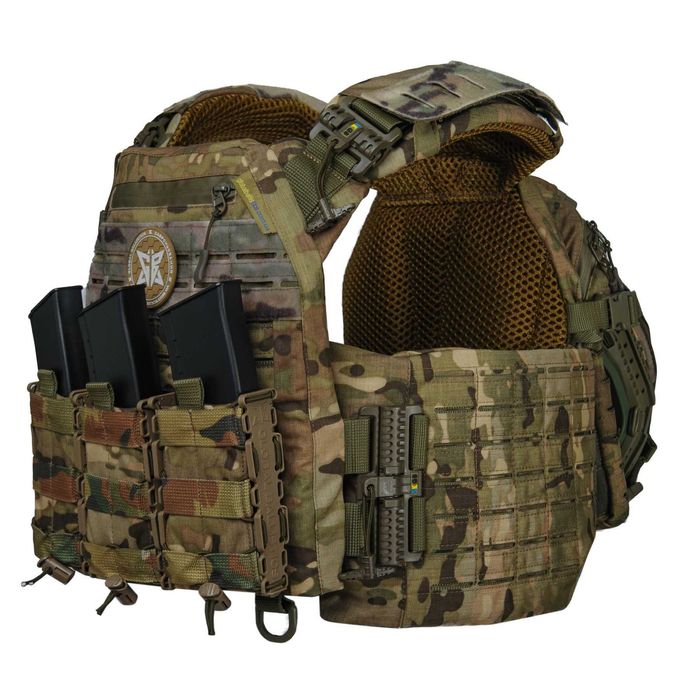 Плитоноска Warmor Gen.5 (Мультикам) + 3 жорстких підсумка під магазини