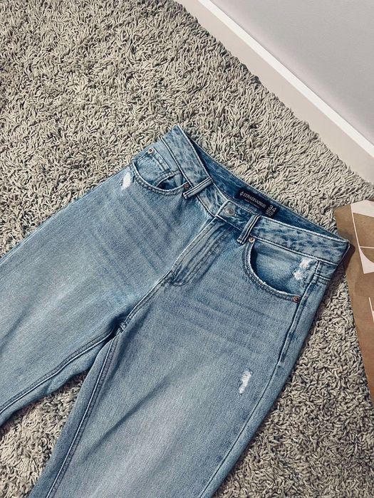 Stradivarius 34 xs baggy jeans spodnie jeansowe dżinsy jasne