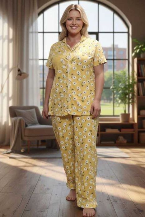 Хлопковая пижама в принт ромашки TU, пижама хлопок, р. 50-52