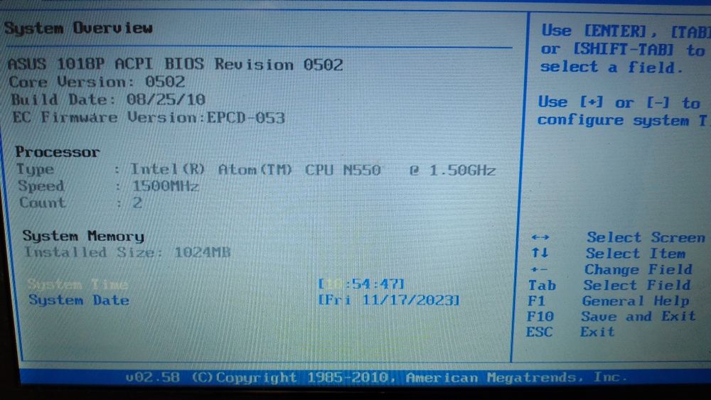 Нетбук Asus 1018p