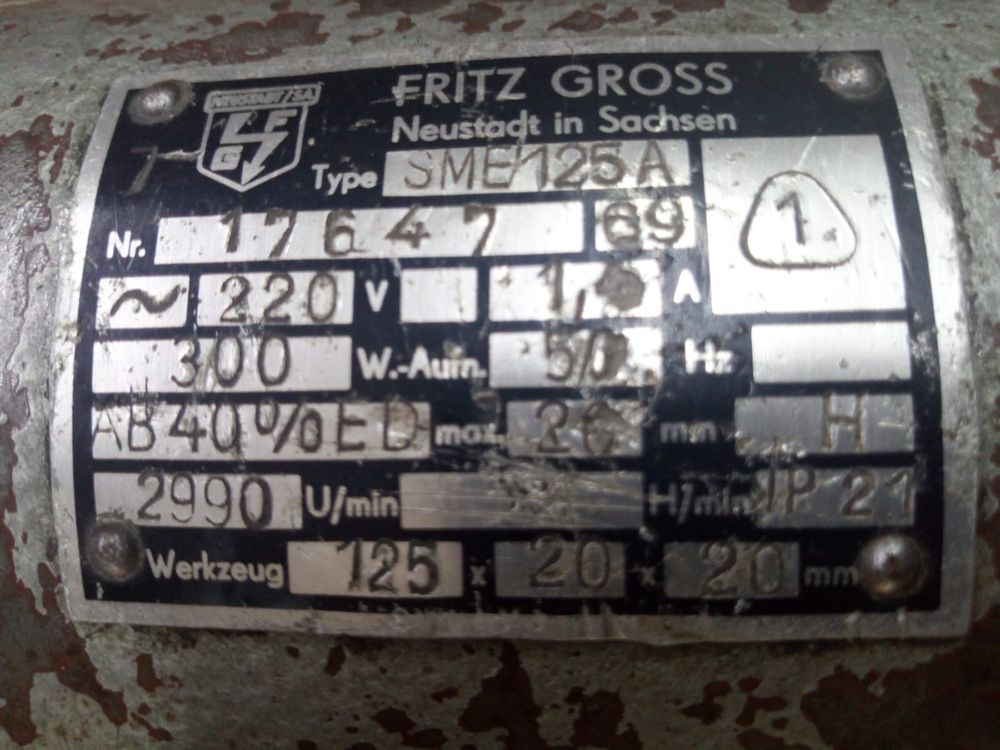 Stara polerka, szlifierka stołowa Fritz Gross 300W