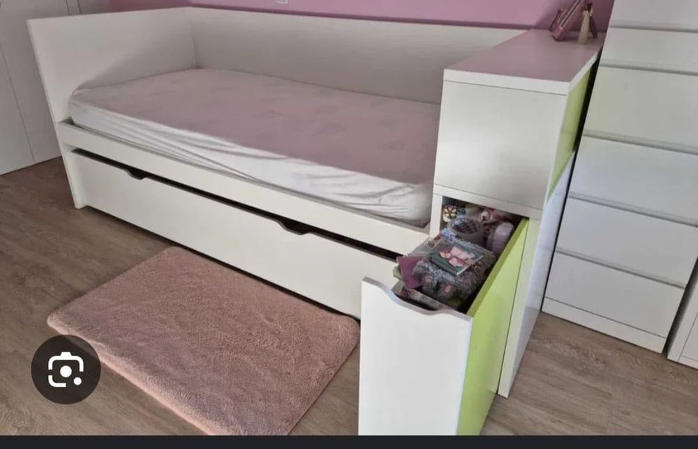 Cama com gavetão, branca do Ikea