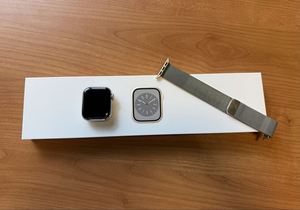 Apple Watch Series 8 41MM Cellular Silver SS Case with Milanese Loop