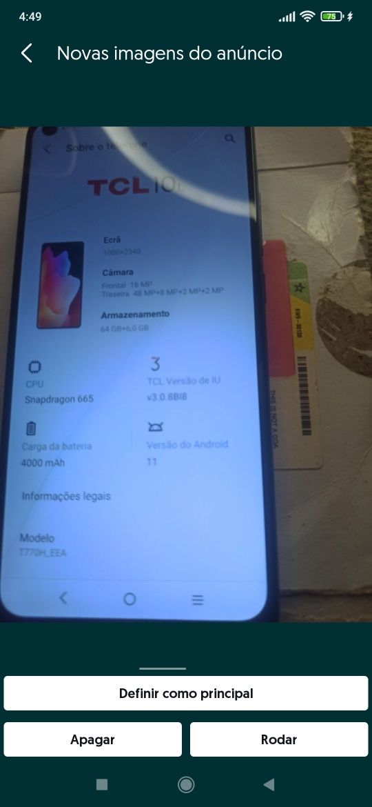 Smartphone TCL 10L (PREÇO FIXO) (Leia a Descrição)
