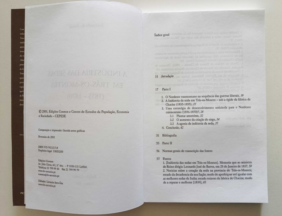 A Industria das Sedas em Trás-os-Montes 1835 – 1870 | Fernando Sousa