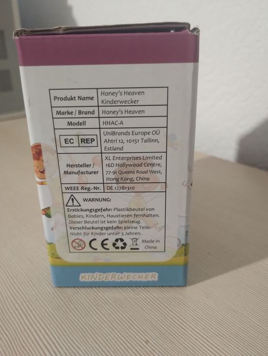 Honey's Heaven Budzik dziecięcy zegar bez tykania